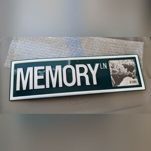 Memory Lane Green and White Sign with Picture Frame